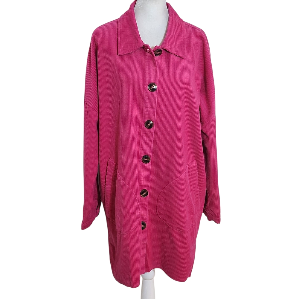Umgee Hot Pink Oversized Long Shacket Size Small NWT